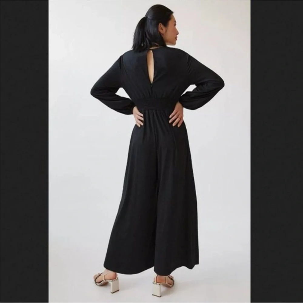 Anthropologie Hutch Wide Leg V Neck Jumpsuit